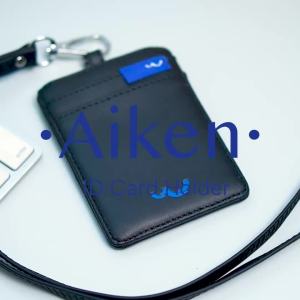 Wallts Aiken Leather  - Lanyard Name Tag Id Card