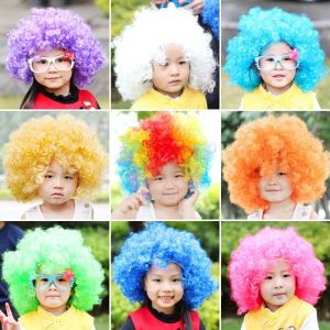 Kids Color Afro Wig Kindergarten Dress up Wedding Funny Clown Head Cover Performance Props Performance Hair Cover