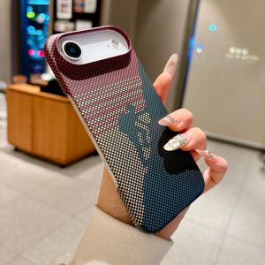 For Magsafe Magnetic Kevlar Carbon Fiber Pattern Plastic Phone Case For iPhone 17 16 15 14 13 Pro Max Frameless Slim Armor Cover