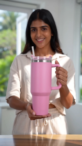 ROSTA 1200ml Vacuum Insulated Coffee Mug with widened handle made of stainless steel keeps coffee