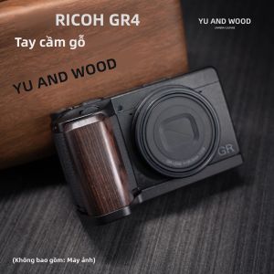 Tay Cầm Máy Ảnh Bằng Gỗ Thủ Công Giá Đỡ Nhanh L Plate Đế Hợp Kim Nhôm Dành Cho Máy Ảnh Ricoh GR4 Phụ Kiện Bộ Dụng Cụ Chụp Ảnh Studio