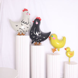 Cartoon Pet Chicken Balloon School Event Game Props Farm Theme Birthday Party Decorations Festive Aluminum Foil Balloons