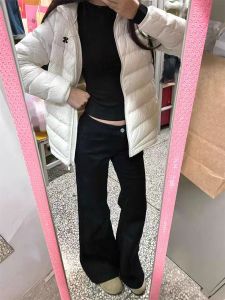 plus Size Womens American Retro Flared Jeans Spring Autumn Loose Slimming High Waist Cotton Trousers Fashionable Bootcut