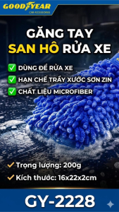 Găng Tay Chenille Sợi Nhỏ Mềm San Hô Tiện Dụng Rửa Xe Máy Ô tô Lau Dọn Nội Thất GOODYEAR GY-2854
