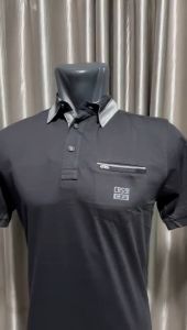 Kaos Fashion Pria CRS 91 Kerah Kombinasi Lengan Pendek Casual Brand Model Keluaran Terbaru Sampai Ukuran XXXXL (Kancing dan Kantong Saku Hidup)