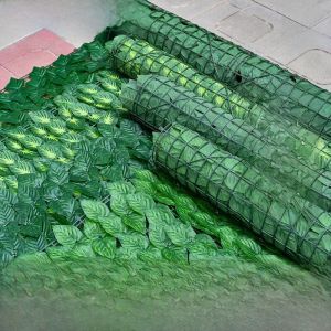 Decorative Artificial Green Leaves Fence