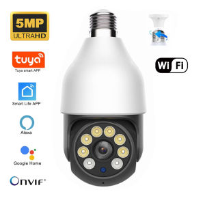 5MP 5G Bulb Camera E27 WiFi TUYA Smart Life PTZ IP CCTV Outdoor Night Vision 3MP Security Video Bulb Surveillance Camera TUYA
