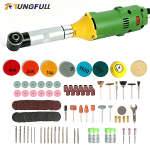 TUNGFULL 90 ° Ceramic Tile Beauty Sewing Tool Set 110V 220V Electric Straight Grinder 6 Gear Micro Angle Grinder Sander Polisher