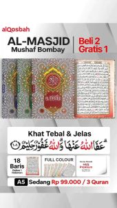 AL-QURAN KHAT TEBAL Berwarna Alquran Al Masjid Alqosbah Wakaf Almasjid A5 HVS SC [Alida]