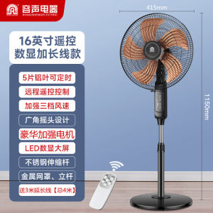 Ronshen Standing Electric Fan High Wind Power Table Top Bedroom Industrial Fan Remote Control Large Wind Force Floor Standing