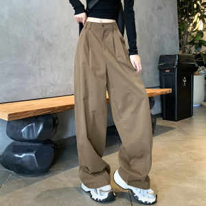 Khaki Color La Chapelle Womens Autumn 2025 New American Loose Wide Leg Sports Banana Pants Knife Edge Workwear Trousers