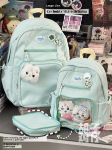 Large Capacity Backpack Hare Chicken Style Anime School Bag for Girls Student Bookbag with Padded Straps And Internal Laptop Compartment