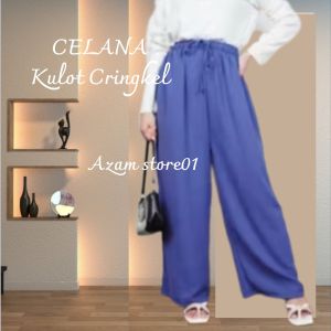 CELANA WANITA JUMBO PINGGANG TALI SERUT BB 40-90KG BAHAN CRINGKEL AIRFLOW REAL FICTURE TERLARIS 2025