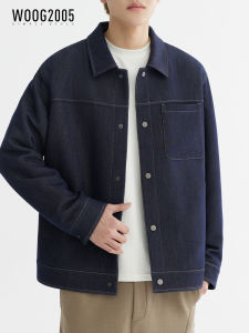 WOOG2005 | Wrinkle-Resistant Denim Blazer Jacket