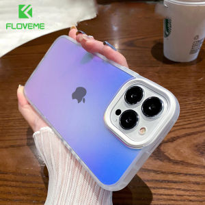 FLOVEME Luxury Laser Matte Transparent Phone Case For iPhone 14 13 12 11 Pro Max 14 Plus Lens Protection Soft Silicone Shockproof Back Cover For iphone X XR XS Max