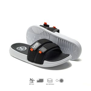 Sandal Anak dan Dewasa Pria Feet black sandal Wanita Slide Slop Ringan Traveling Carset Casual Hitam Sendal Selop Karet Shoes