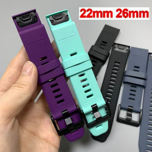 22mm 26mm Silicone Bracelet For Garmin Fenix E 8 7 7x 6 6x Pro 5 5x puls Strap Tactix8 Descent Mk3i G2 QuickFit Sports Watchband