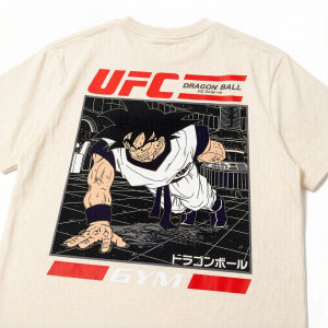Bandai | Dragon Ball Animation Sun Wukong Joint UFC Mens and Womens Retro High Quality Cotton Crew Neck Printed T-Shirt Trend Ins Top