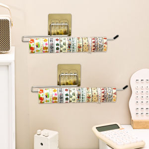 1pc/2pcs Stainless Steel Non Perforated Wall Mounted and Paper Tape Hanging Rack Manual Ledger/DIY Tape Sorting Rack