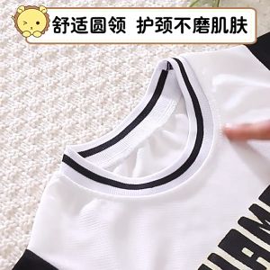 ชุดกีฬาเด็ก แห้งเร็ว ระบายอากาศได้ดี ลำลอง ใส่สบาย (แขนสั้น + กางเกงขาสั้น)