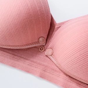 Plus Size Bra Menyusu Butang Depan Nursing Bra Front Open Button Soft Cotton Sleep Bra Breastfeeding Maternity
