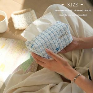 CHIGUASHAONV | Elegant Striped Korean-Style Tissue Box Cloth Cover