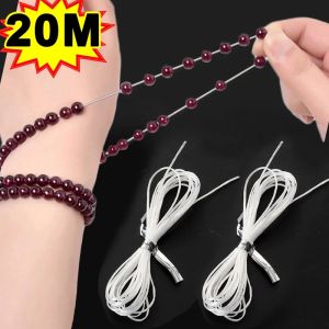 20M White Elastic Beads Cords Jewelry Making DIY Latex Beading Thread For Bracelet Necklace Anklet High Elasticity Rubber Line Rope