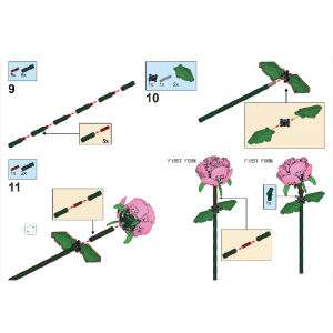 Rose Flower Blocks Building Kit DIY Rose Artificial Flowers Toys Girls Mother Birthday Gifts