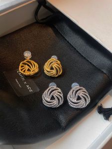 CAFFTI | 925 Silver Fashion Earrings Golden and Silver Color for Women Light Luxury Elegant
