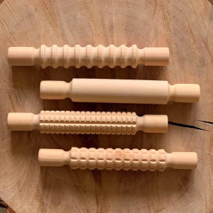 Kids DIY Theaceae Four-Piece Set Rolling Pin Kneading Pin Kindergarten Baking Gear Design Commercial Use Rolling Pin