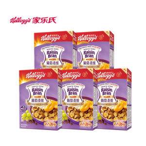 Kelloggs Grape Wheat Bran High Fiber Fitness Oats Sugar Reduced Instant Cereal Breakfast Ready to Eat Grains Coffee Beverages