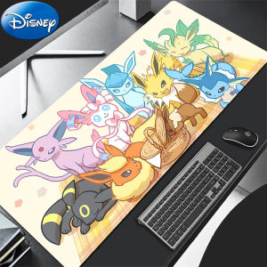 Bandai | 90x40cm Mouse Pad P-Pokemon Gamer Desk Mat PC Computer Anime Edge White Mousepad Keyboard Pad Laptop Gaming Accessories Mausepad