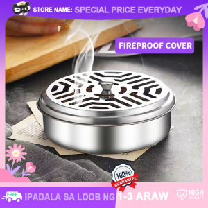 Japanese Original Stainless Steel Mosquito Coils Holder with Fireproof Cover Mosquito Coil Plate Sandalwood Coil Bird Cage Design Holder