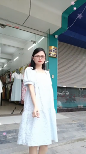 VÁY BẦU DÁNG SUÔNG CHẤT ĐẸP-ĐẦM BẦU MÙA HÈ XINH-VÁY BẦU BABYDOLL ĐÍNH NƠ XINH DÁNG DÀI