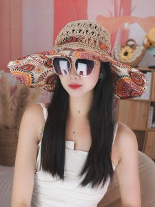 JIFANPAUL | UV Protection Wide Brim Beach Vacation Style Summer Breathable Sun Hat