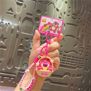 Toy Story Strawberry Bear Doll Keychain Couple Bag Pendant Creative Gift Cartoon Character PVC Hardware Cultural Creative