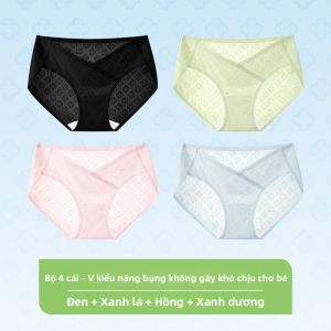 Quần lót cho bà bầu MiiOW làm bằng vải cotton mỏng kháng khuẩn thoải mái