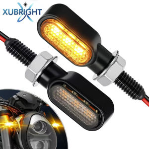 8mm LED Motorcycle Turn Signals Light Amber Indicators Lamp Flasher 3LED 6LED Moto Lights For Kawasaki Yamaha Cafe Racer Chopper