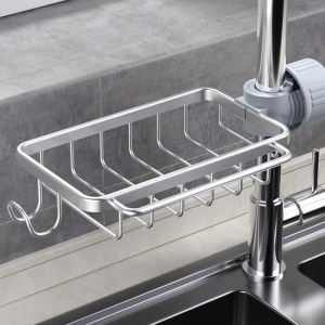 Kitchen Faucet Storage Rack Vegetable Washing Basin Sink Strainer Sponge Brush Kitchen Cloth Storage Rack Chinese Style UBT