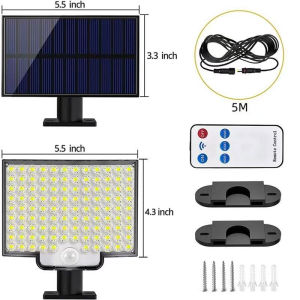 ESMARTER | 106LED Solar Split Lights Outdoor Courtyard Lighting Remote Control Human Body Sensor Light Sensor Outdoor Security Lights