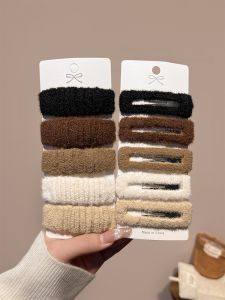 Autumn Winter Plush Hair Clips Women Side Bangs BB Clamp Back Hair Fragmentation Hair Accessories Fashionable Hair Decorations