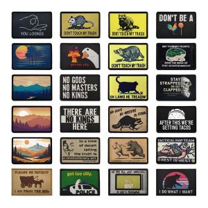 Funny Animals SayingSunsetSunrise SceneryFace Mask Emblem Fabric Applique Morale Badge Tactical Patches For ClothingBackpack
