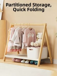 FENGQIAOWANDU | Childrens Low Home Floor Standing Clothes Hanger