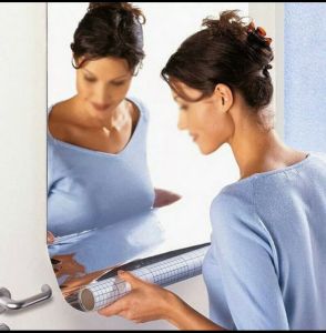 Mirror Stickers Self-Adhesive Cuttable Wall Mirror Sticker Waterproof Silver Reflective PET Material