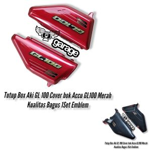 Box Aki GL 100 HITAM Cover bok Accu GL100 Kualitas Bagus 1Set Emblem kualitas bagus tersedia ABS VARIAN WARNA MERAH BIRU HITAM KUNING PUTRIH