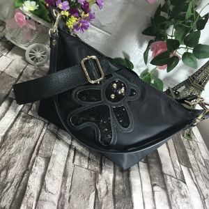 Versatile Nylon Bear Pattern Handbag Womens Lightweight Large Capacity Crossbody Bag Waterproof Casual Style Soft Shoulder Bag