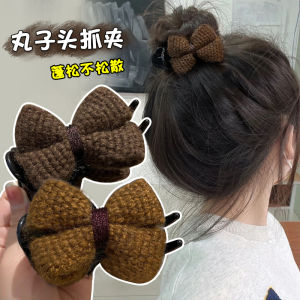 Knitted Butterfly Knot Hairball Clip Womens New 2025 High-End Hair Clip Bun Maker Stylish Hair Accessory Fashionable Hairpin