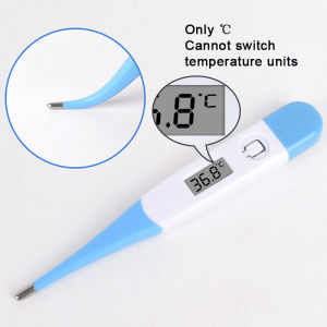 1pc Baby Cartoon Digital Thermometer Oral Armpit Flexible Tip Waterproof Cute Design Frog Cow Rabbit Bear Duck Rabbit Panda Cow