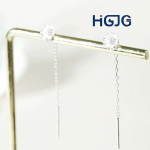 Bông Tai Bạc Ta 999 HGJG Hoa Cúc Nhỏ Dễ Thương Bông Tai Nữ Tua Rua Đơn Giản Đeo Hằng Ngày Đi Chơi