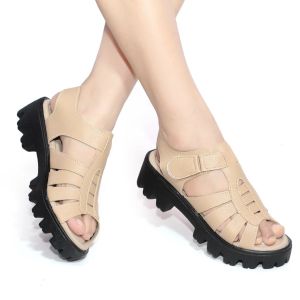 SANDAL SLOP TALI WEDGES 5CM WANITA SEPATU SENDAL CEWEK TERBARU KEKINIAN CHUNKY PLATFORM SANDALS MULAN NCB2182